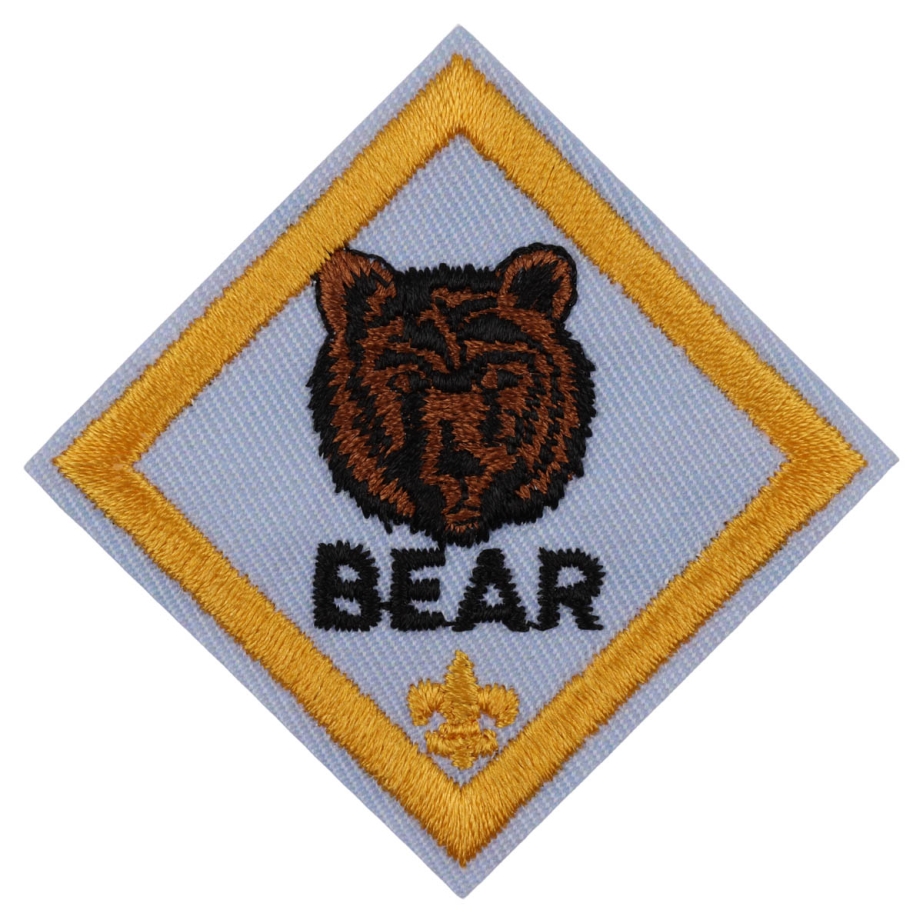 Bear rank emblem: a bear's head on a light blue diamond patch
